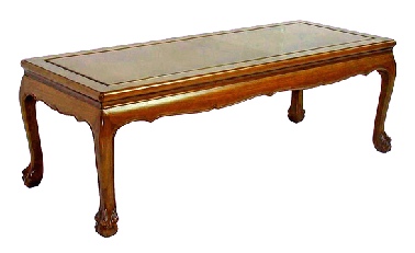 Rosewood coffee table with Queen Ann legs