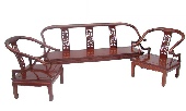 Chinese Ox Bow Sofa set - Dragon carved