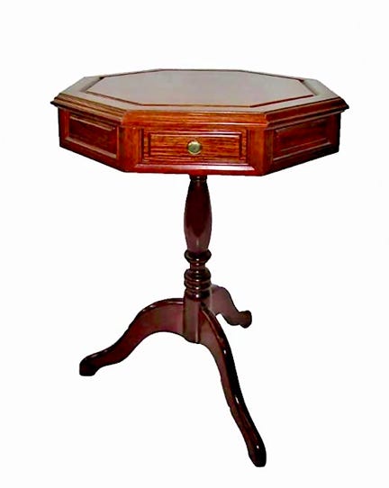 Octagonal rosewood pedestal side table