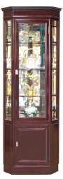 Oriental Rosewood Corner Display Cabinet - Solid Rosewood Rosewood Corner Display Cabinet with mirror back and spotlight