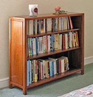 Chinese rosewood bookcase with 2 adjustable shelves