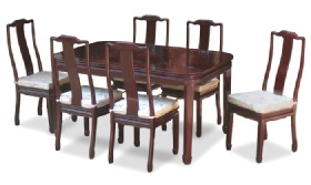 Chinese dining table with 6 side chairs