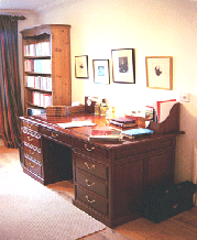 Chinese rosewood study furniture - Rosewood pedestal desk