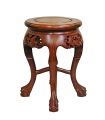 Rosewood stool with dragon & phoenix carving and tiger feet