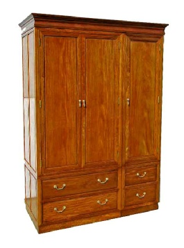 Classic solid Rosewood Wardrobe with 3 doors and 4 drawers