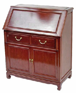 Handmade Rosewood bureau with 2 doors and 2 drawers