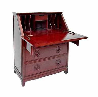 Rosewood bureau with LongLife carved drawer handles