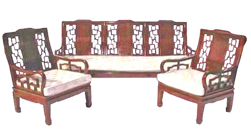 Chinese High Back sofa - rosewood - plain design