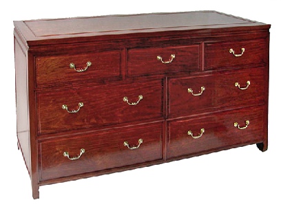 Chinese Rosewood chest of drawers 60x19x34" 