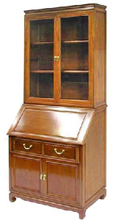 chinese rosewood desk with book case