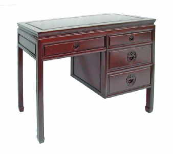 Chinese rosewood desk with Longlife carved handles Chinese rosewood desk with Longlife carved handles
