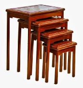 Chinese Rosewood nest of 4 tables - Ming style - solid hardwood Ming Style Chinese rosewood, set of 4 nesting tables