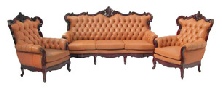 Queen Anne Leather sofa set