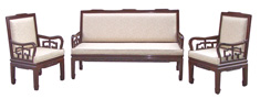  High back sofa upholstered flower design