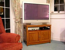 Rosewood TV cabinet with 2 door cupboard.