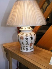 Chinese furniture for other rooms - Ash altar table with Chinese table lamp