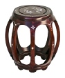 Rosewood Chinese drum stool with mother of pearl inlay