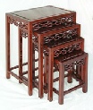Chinese Nest of tables with open key carving 