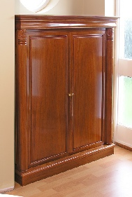 Shoe cabinet in hallway - custom made in solid rosewood