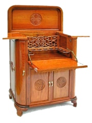 Chinese rosewood drinks cabinet Longlife carved