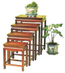 Chinese Ming style nest of 4 rosewood tables - Mandarin plain design