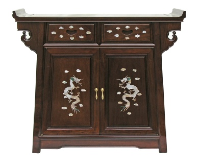 Chinese rosewood altar cabinet with mother of pearl