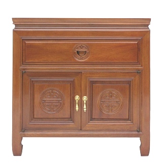Sofa end cabinet in Chinese Rosewood with LongLife carving.