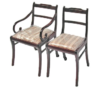Rosewood dining chairs in low back design