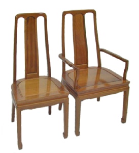 Rosewood dining chairs in high back design