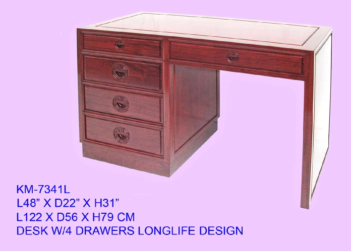 Rosewood 5 drawer desk