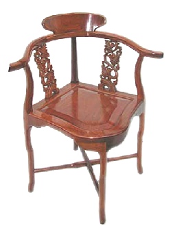 Rosewood Corner Chair Grape Carving