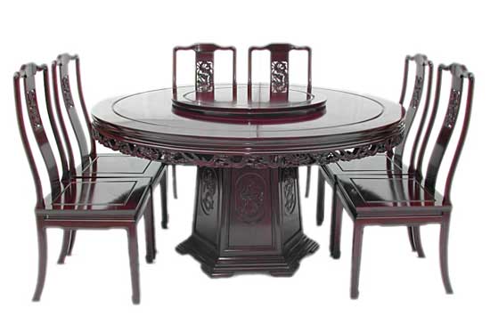 Chinese Dragon Design Round Dining, Chinese Round Table