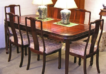 Rectangular Chinese Dining Table with 6 chairs.