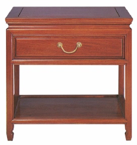 Chinese Rosewood lamp table with drawer and shelf, handmade from solid rosewood.