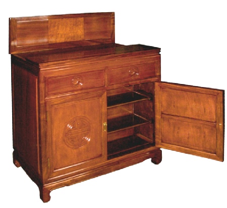 Bespoke cabinet with lifting concealed TV